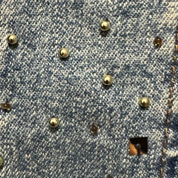 Berek Blue Jean Jacket with Colorful Embellishments woman size 3X pit 26”L 27” - Picture 6 of 11